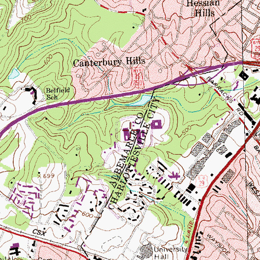 Topographic Map of Darden Graduate Business School, VA
