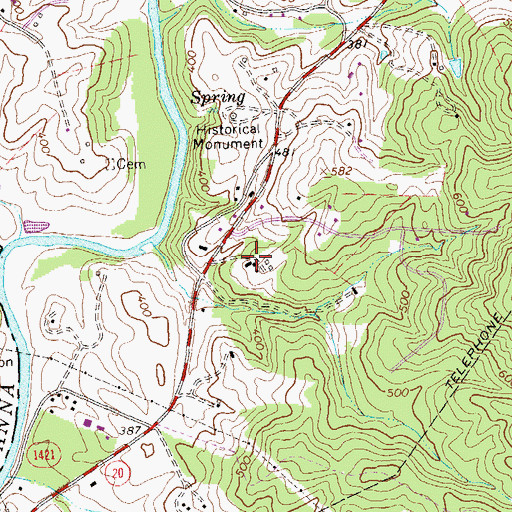 Topographic Map of Darden Towne Memorial Park, VA