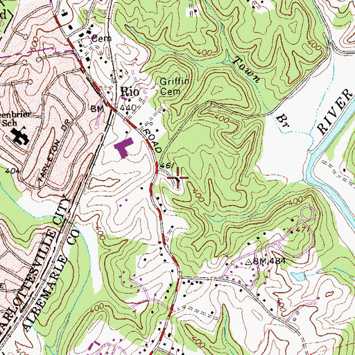 Topographic Map of Dunlora Plantation, VA