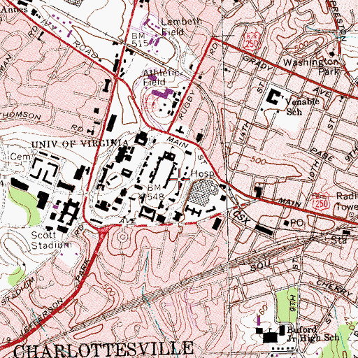 Topographic Map of East Lawn, VA