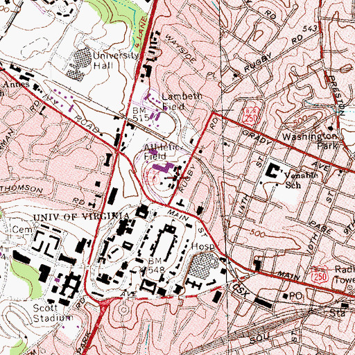 Topographic Map of Fayerweather Hall, VA