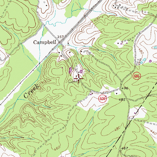Topographic Map of Findowrie, VA
