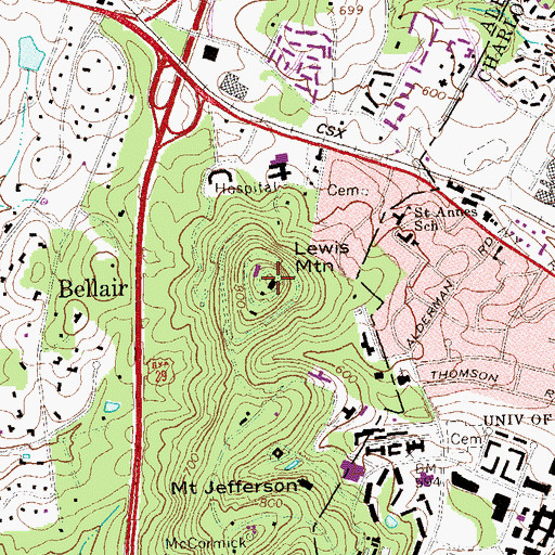 Topographic Map of Kearny Mansion, VA