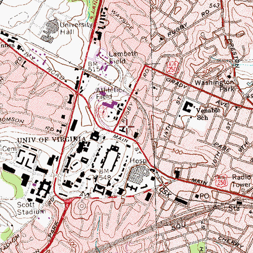 Topographic Map of Madison Hall, VA