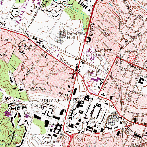 Topographic Map of Mary Munford House, VA