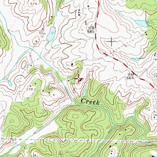 Topographic Map of Oaken Croft Vineyard, VA