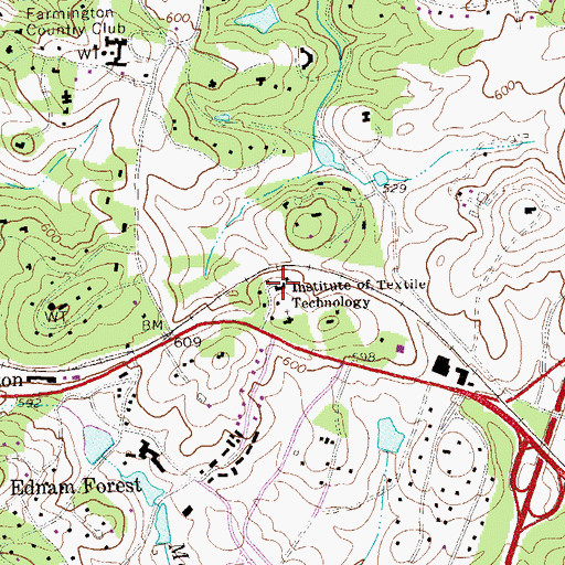 Topographic Map of Roger Milliken Textile Library, VA