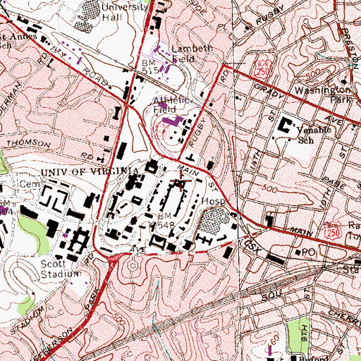 Topographic Map of Rotunda, VA