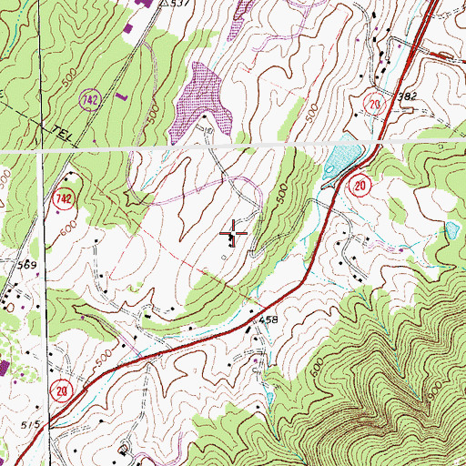 Topographic Map of Tandem Friends School, VA
