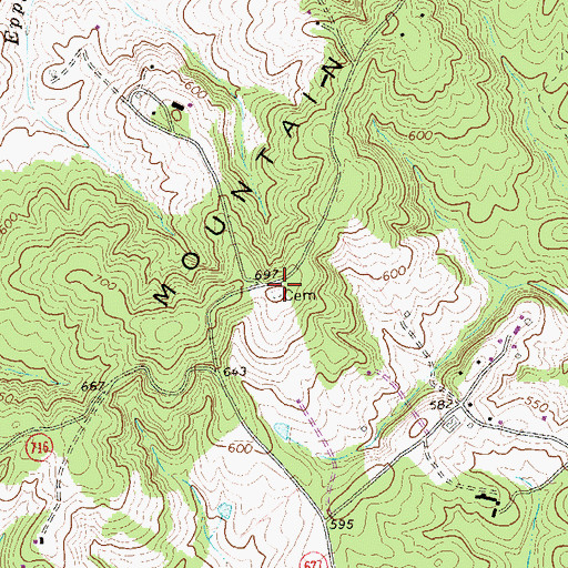 Topographic Map of Van Clief Family Cemetery, VA
