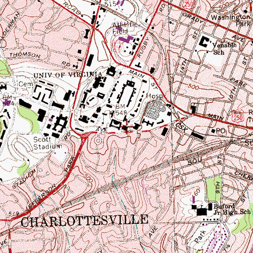Topographic Map of Wilson Hall, VA
