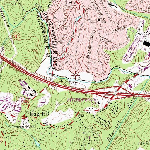 Topographic Map of Azalea Park, VA