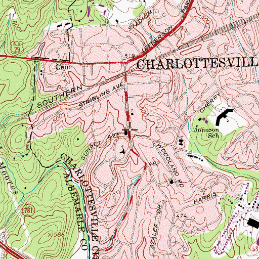 Topographic Map of Charlottesville Seventh Day Adventist Church, VA