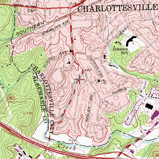 Topographic Map of Frys Spring, VA