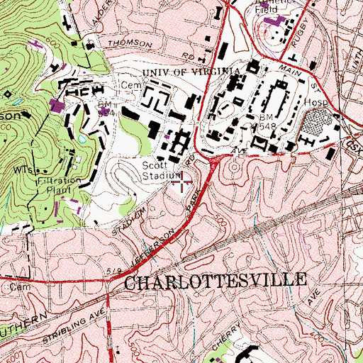 Topographic Map of Montebello, VA