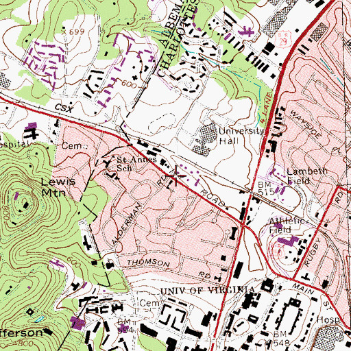Topographic Map of Saint Marks Lutheran Church, VA