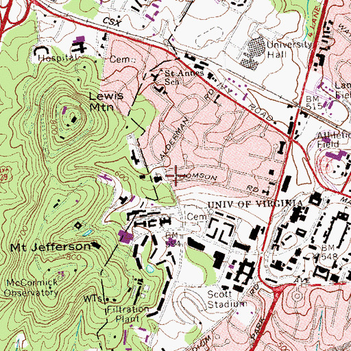 Topographic Map of Saint Thomas Aquinas Catholic Church, VA