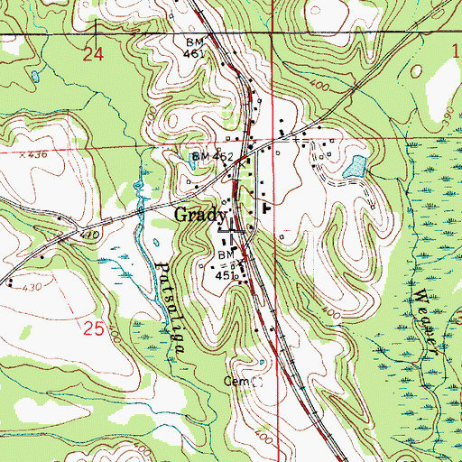 Topographic Map of Grady Post Office, AL