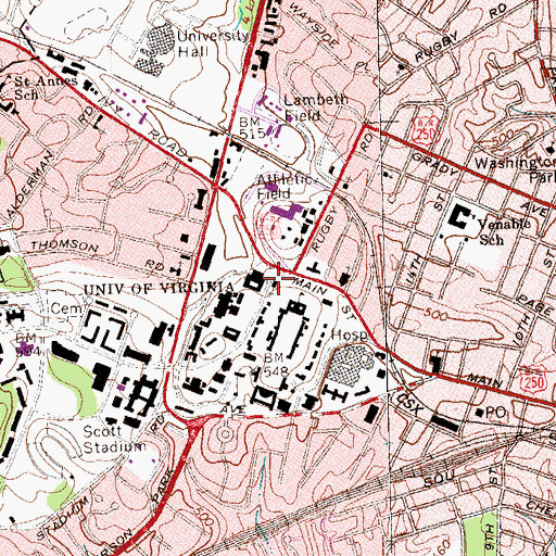 Topographic Map of University Chapel, VA