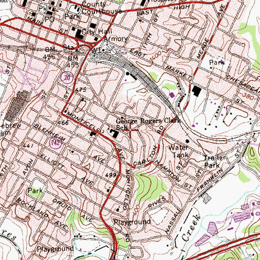 Topographic Map of Belmont, VA
