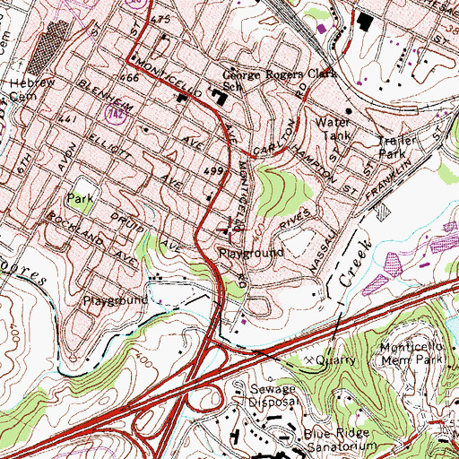 Topographic Map of Charlottesville Christian Fellowship Church, VA
