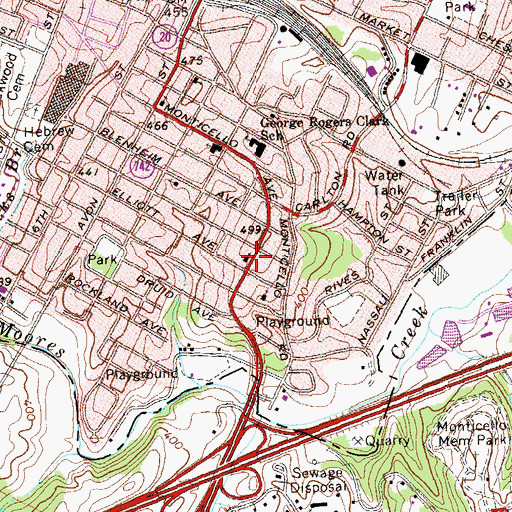 Topographic Map of Charlottesville Church of the Nazarene, VA