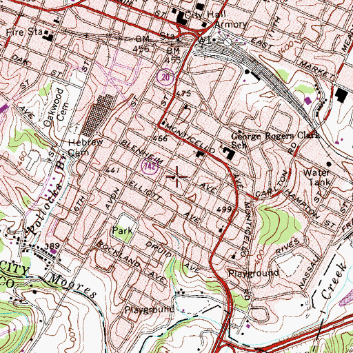 Topographic Map of First Assembly of God Church, VA