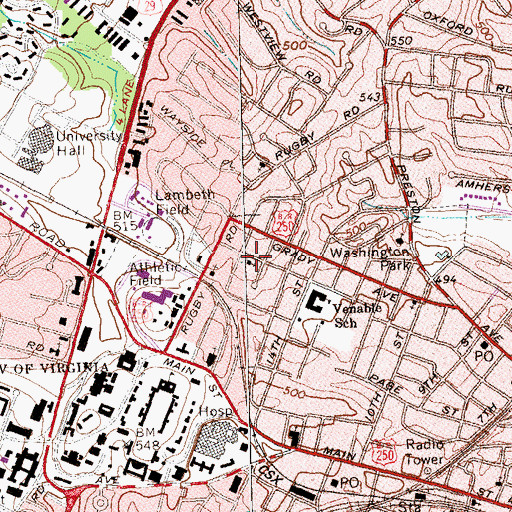 Topographic Map of First Church of Christ Scientist, VA