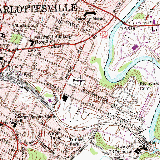 Topographic Map of Meade Park, VA