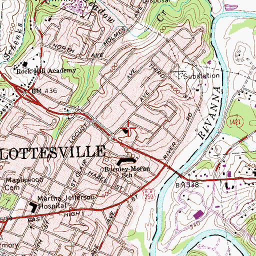 Topographic Map of Mount View Baptist Church, VA