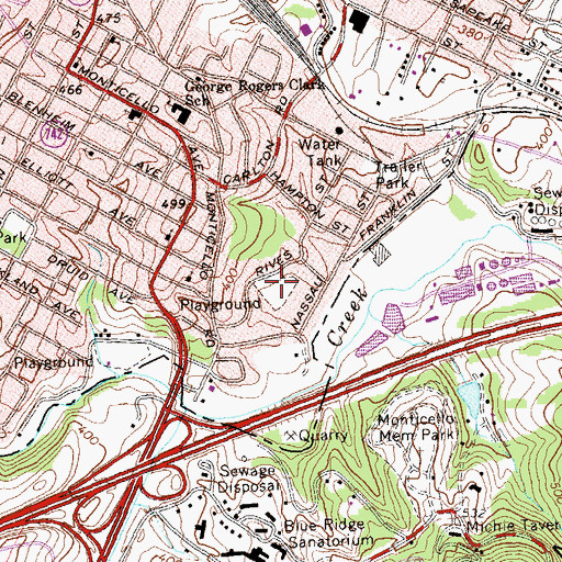 Topographic Map of Rives Park, VA