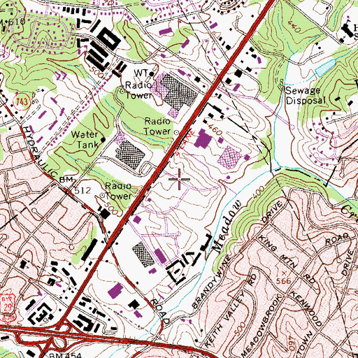 Topographic Map of Seminole Square Shopping Center, VA