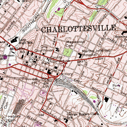 Topographic Map of Carter-Gilmer House, VA