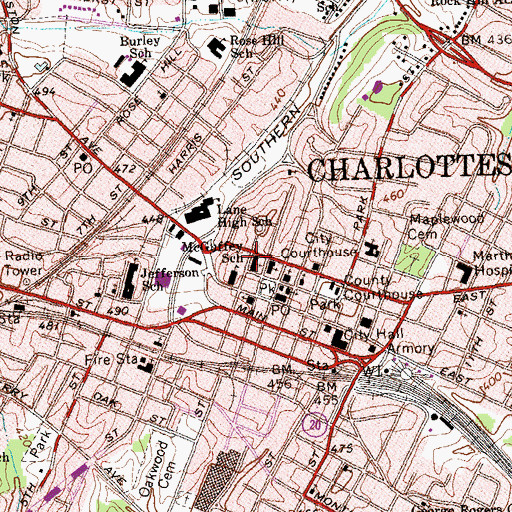Topographic Map of Christ Episcopal Church, VA