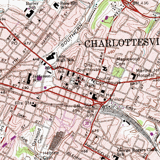 Topographic Map of Church of the Holy Comforter, VA