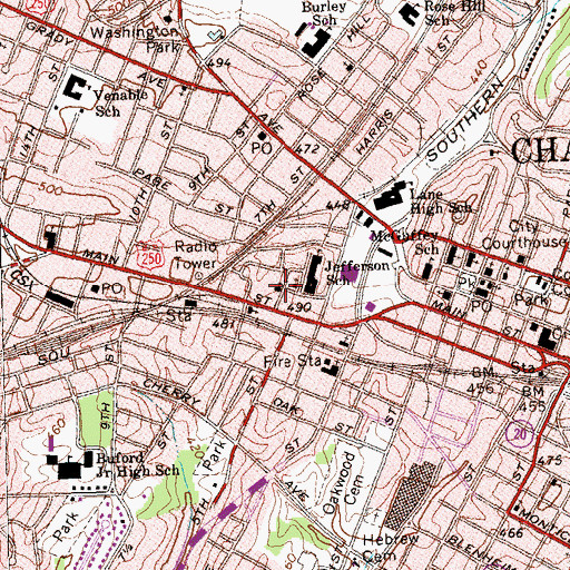 Topographic Map of Ebenezer Baptist Church, VA