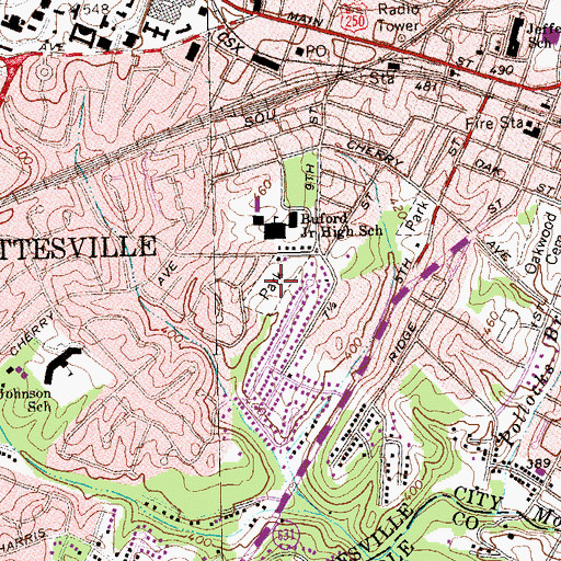 Topographic Map of Forrest Hills Park, VA
