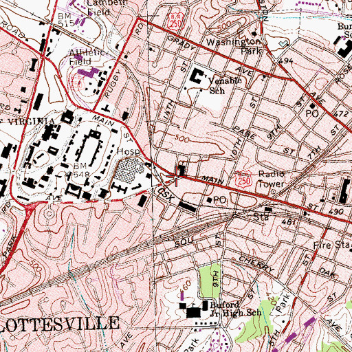 Topographic Map of George Rogers Clark Statue, VA