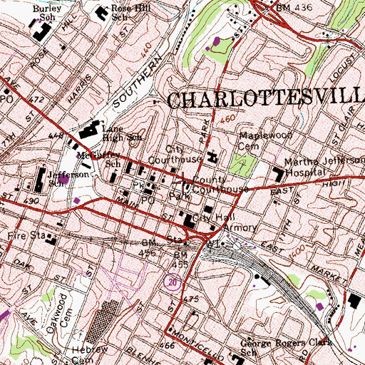 Topographic Map of Jackson Park, VA