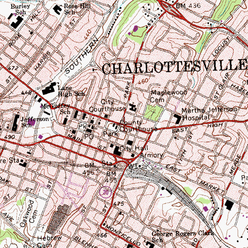 Topographic Map of Levy Opera House, VA