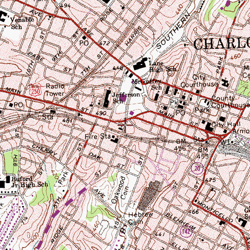 Topographic Map of Mount Zion Baptist Church, VA