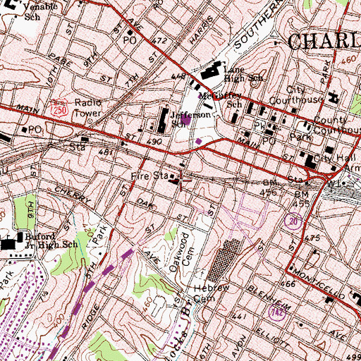 Topographic Map of Salvation Army Chapel, VA