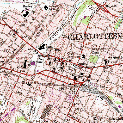 Topographic Map of Social Hall, VA