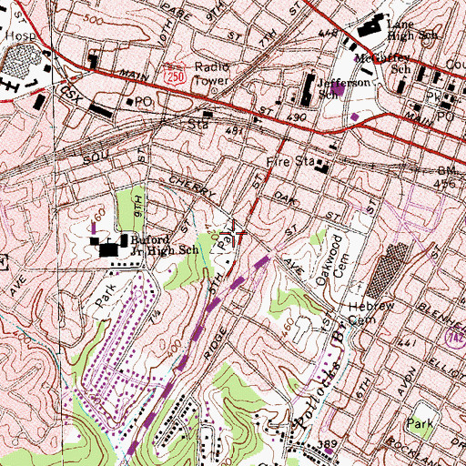 Topographic Map of Tonsler Park, VA