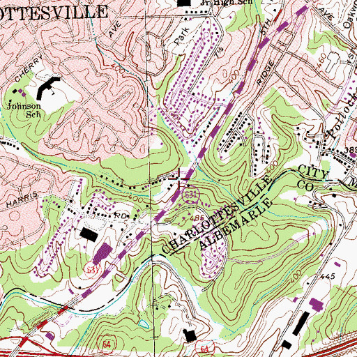 Topographic Map of Willoughby Square Shopping Center, VA