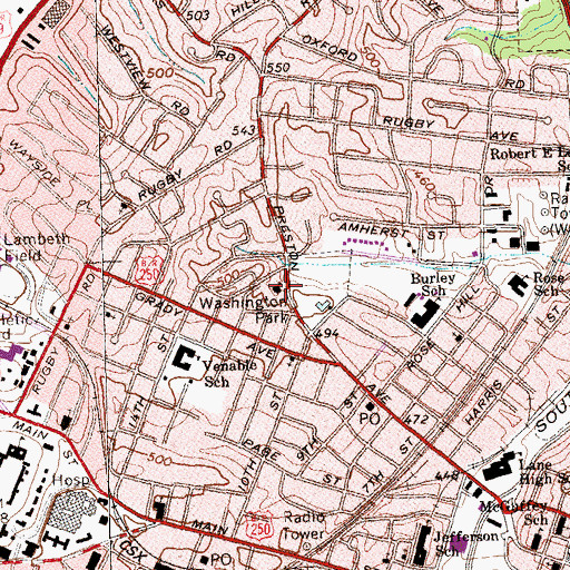 Topographic Map of Zion Union Baptist Church, VA