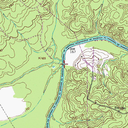 Topographic Map of Eppes Bridge (historical), VA