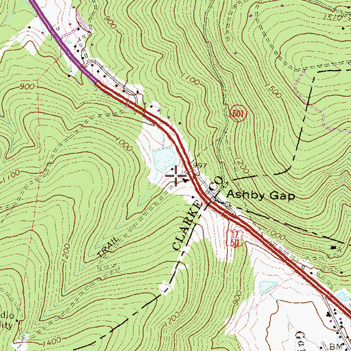 Topographic Map of Ashby Gap Estates, VA