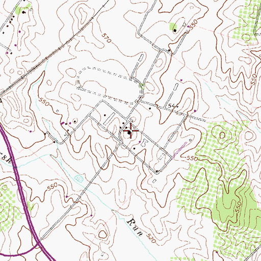 Topographic Map of Audley Estate, VA