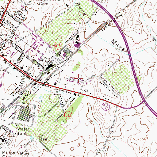 Topographic Map of Battletown, VA